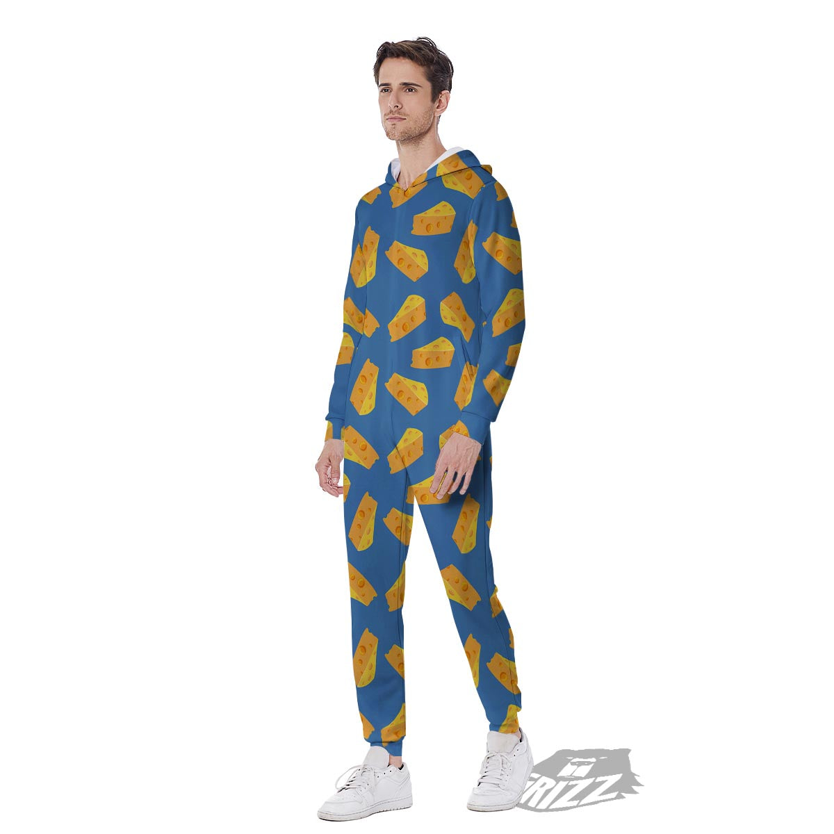 Cheese Slice Print Pattern Men's Jumpsuit-grizzshop