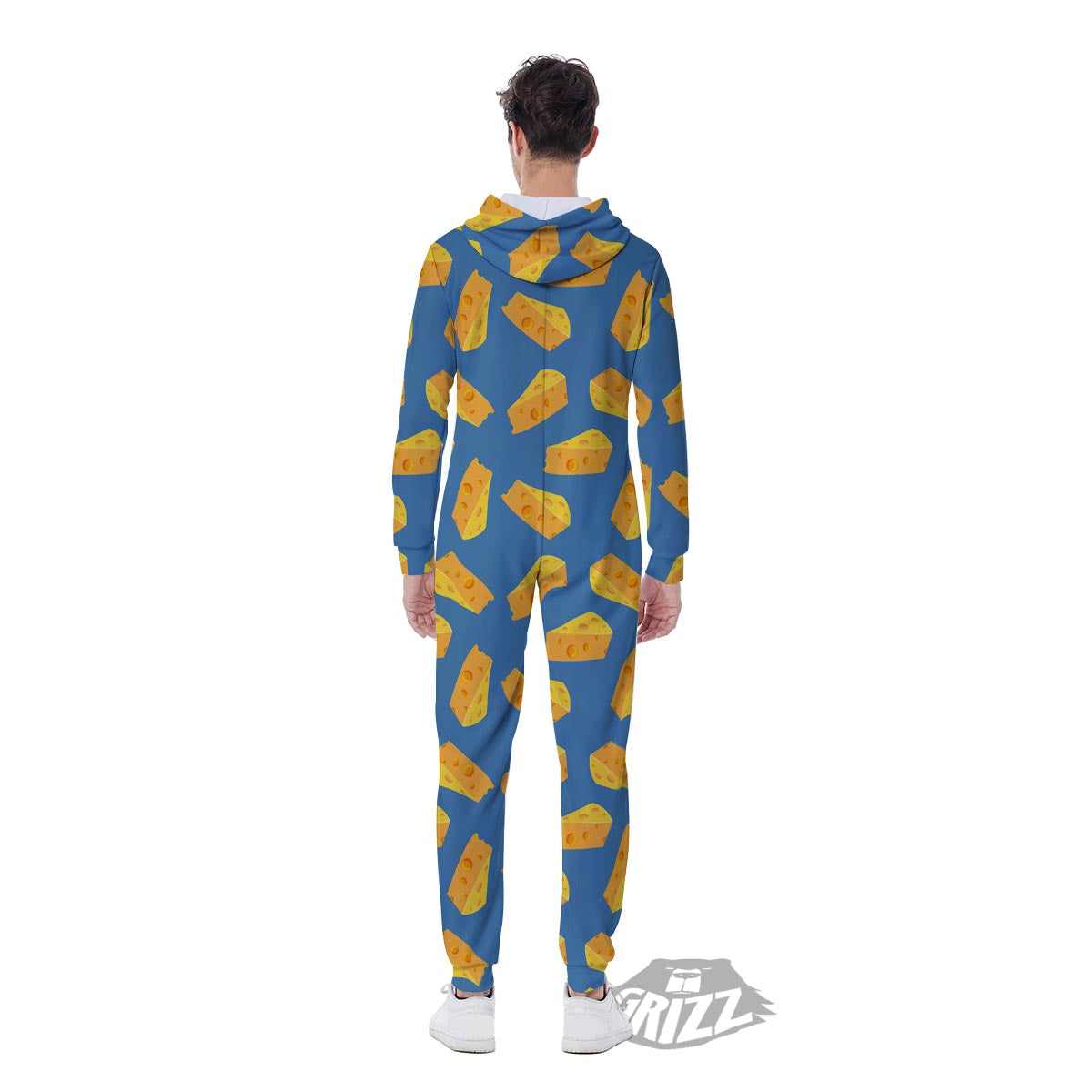 Cheese Slice Print Pattern Men's Jumpsuit-grizzshop