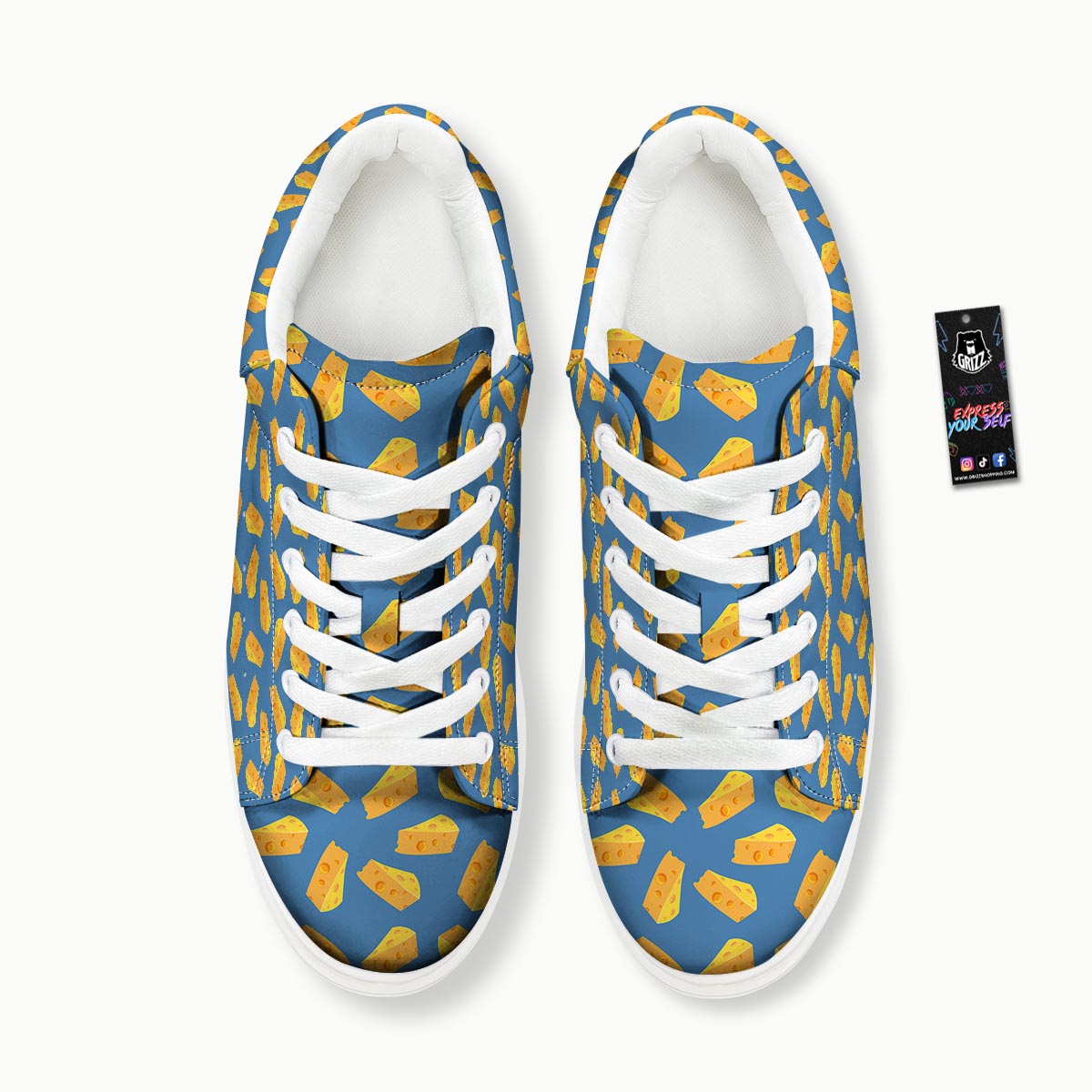 Cheese Slice Print Pattern Platform Shoes-grizzshop
