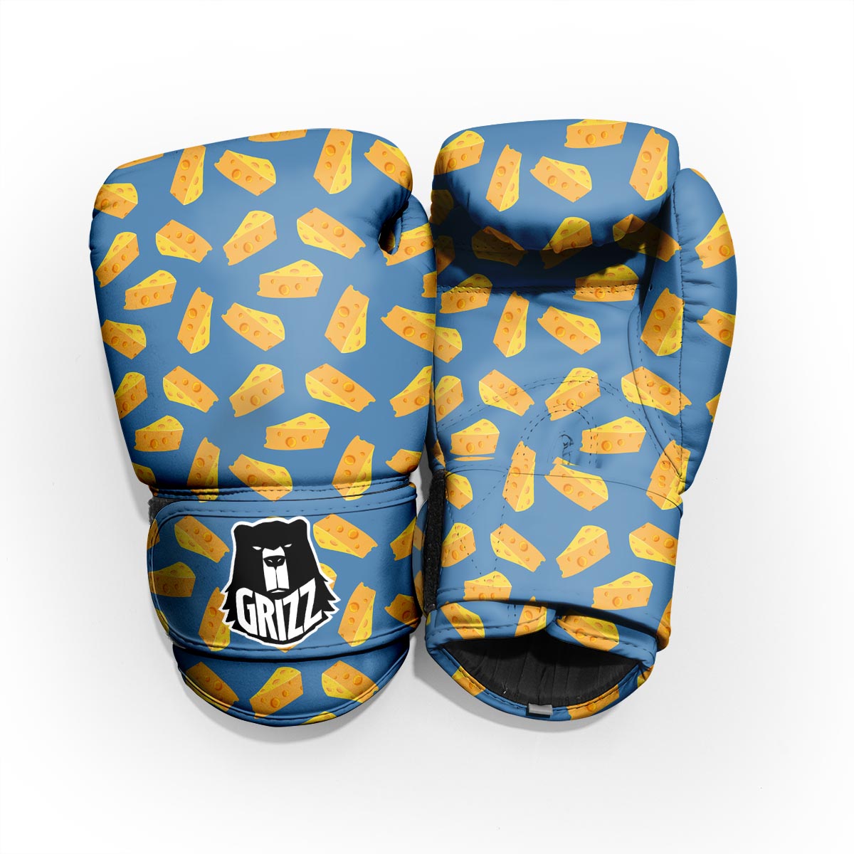 Cheese Slice Print Pattern Sparring Gloves-grizzshop