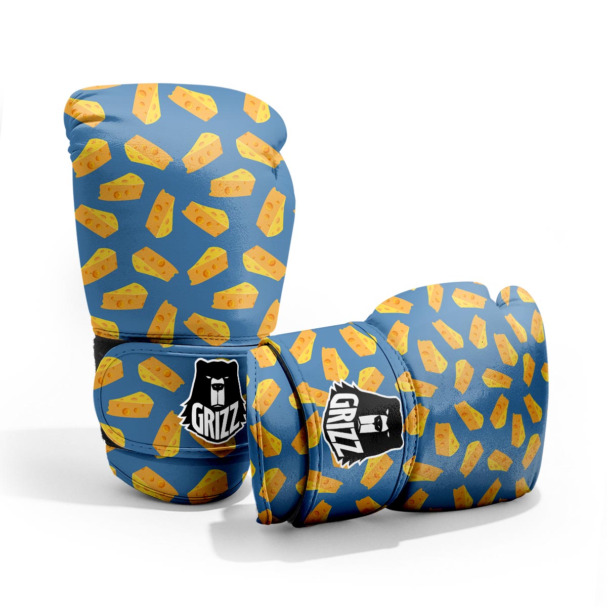 Cheese Slice Print Pattern Sparring Gloves-grizzshop