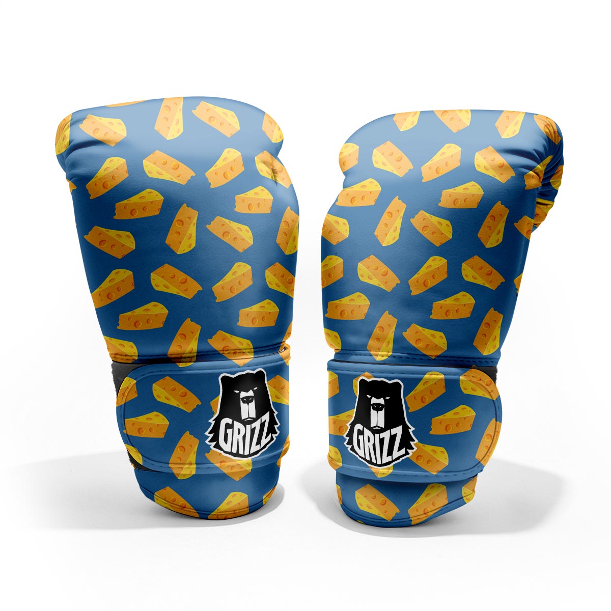 Cheese Slice Print Pattern Sparring Gloves-grizzshop