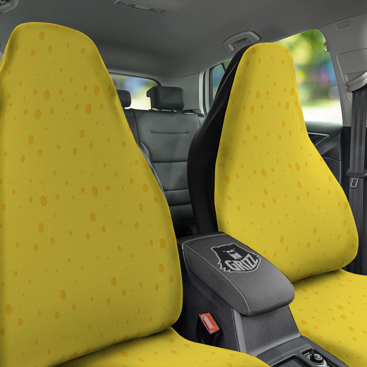 Cheese Yellow Print Pattern Car Seat Covers-grizzshop