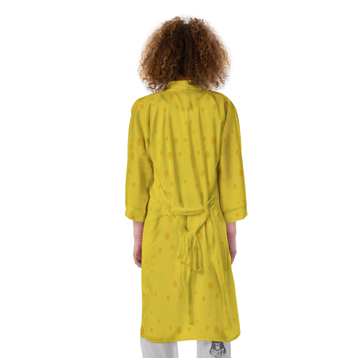Cheese Yellow Print Pattern Kimono-grizzshop