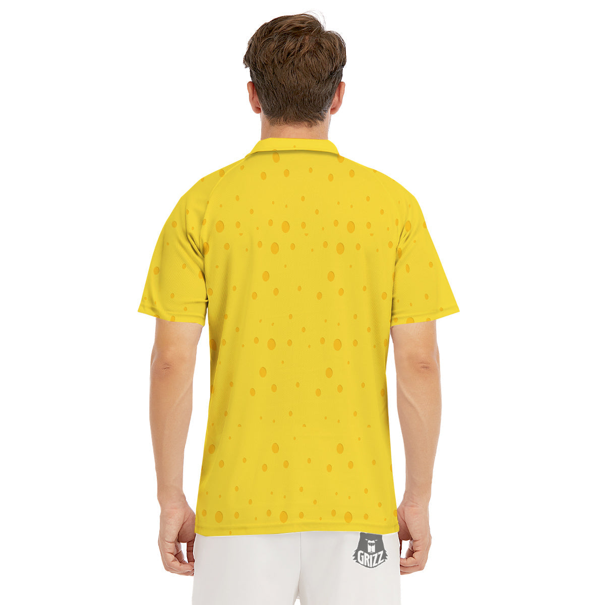 Cheese Yellow Print Pattern Men's Golf Shirts-grizzshop