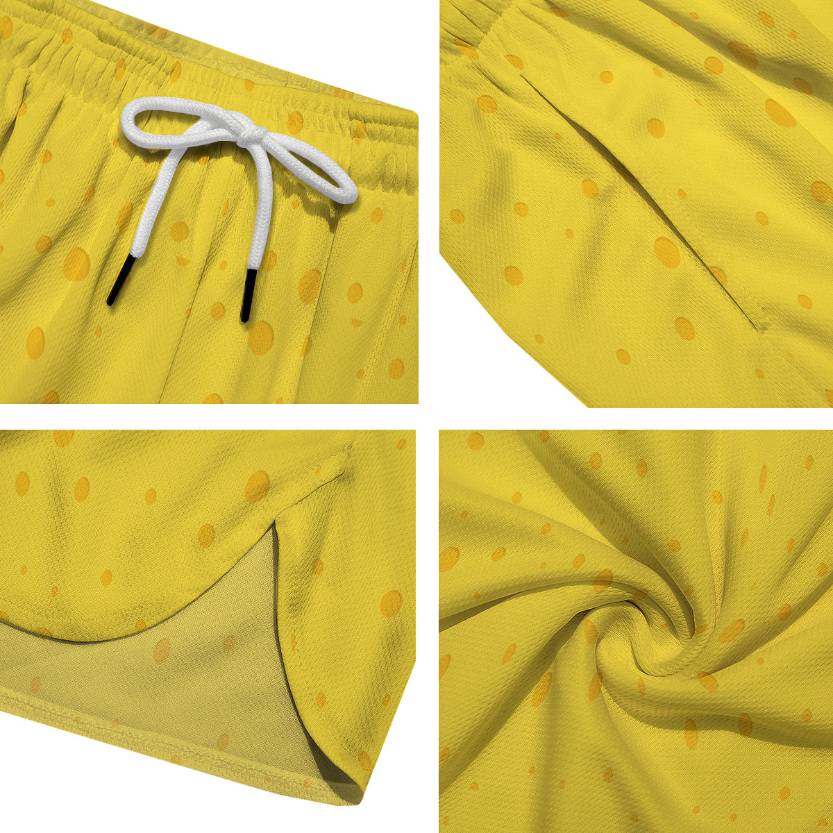 Cheese Yellow Print Pattern Men's Running Shorts-grizzshop