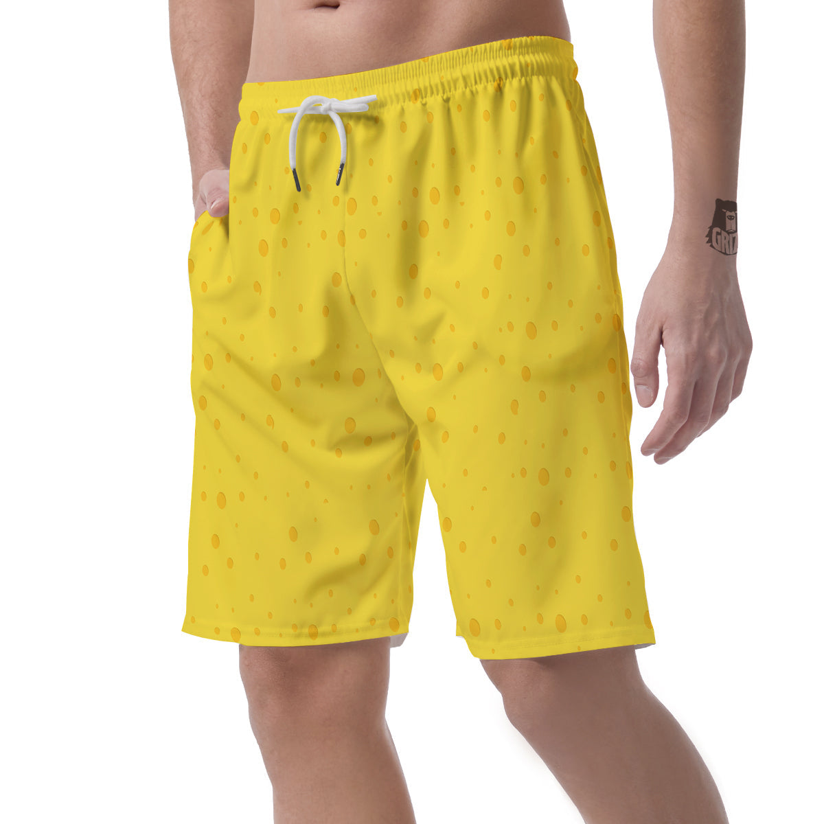 Cheese Yellow Print Pattern Men's Shorts-grizzshop
