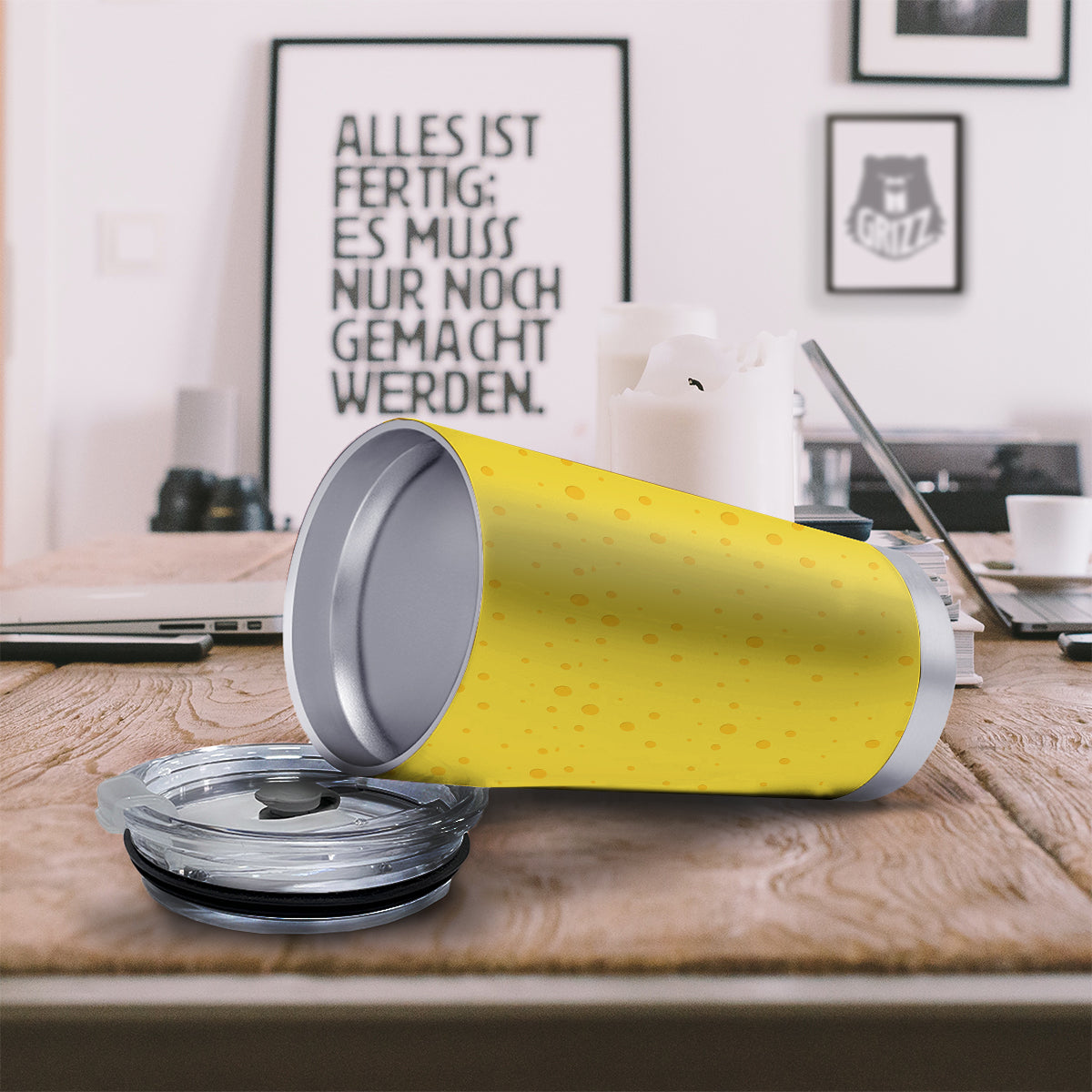Cheese Yellow Print Pattern Tumbler-grizzshop