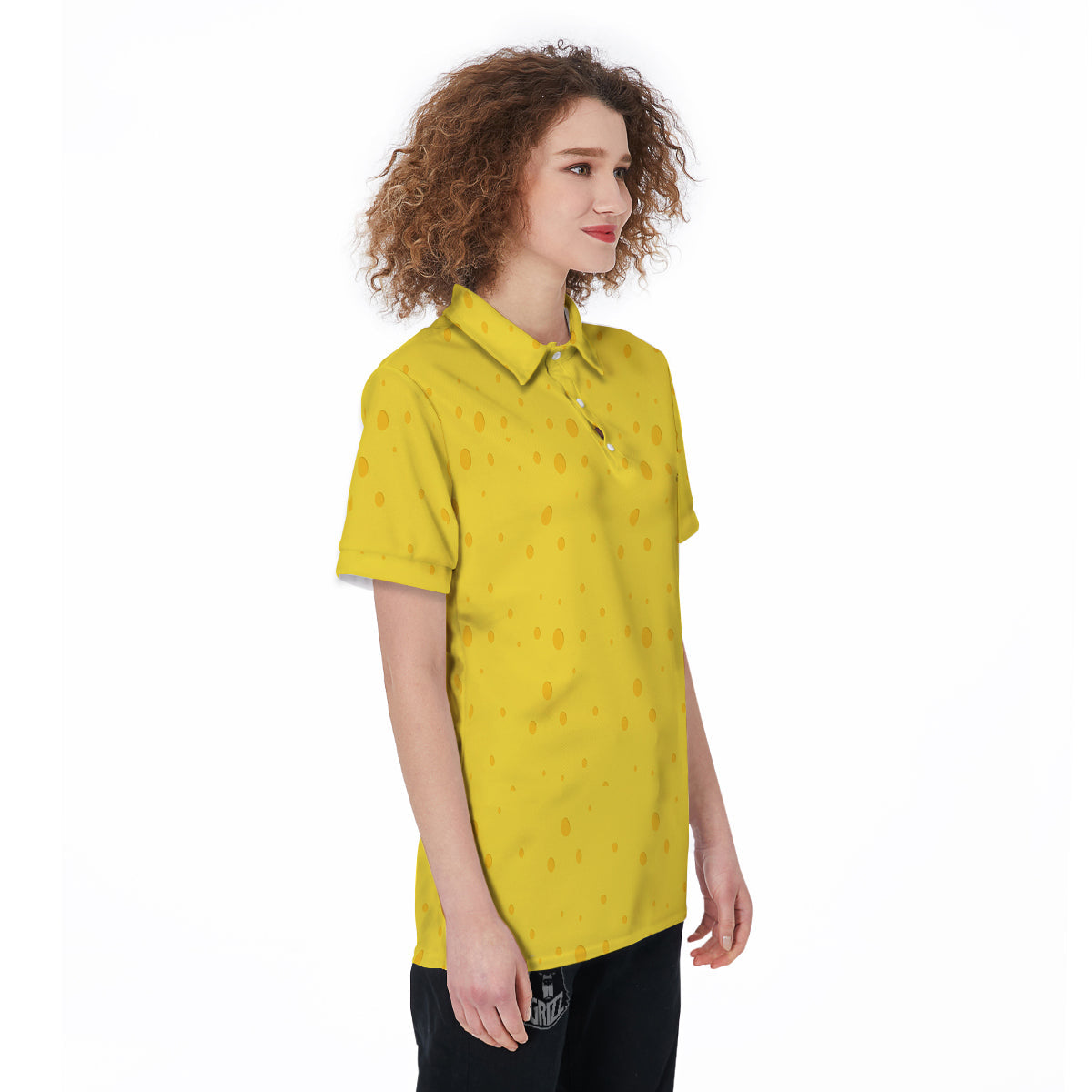 Cheese Yellow Print Pattern Women's Golf Shirts-grizzshop