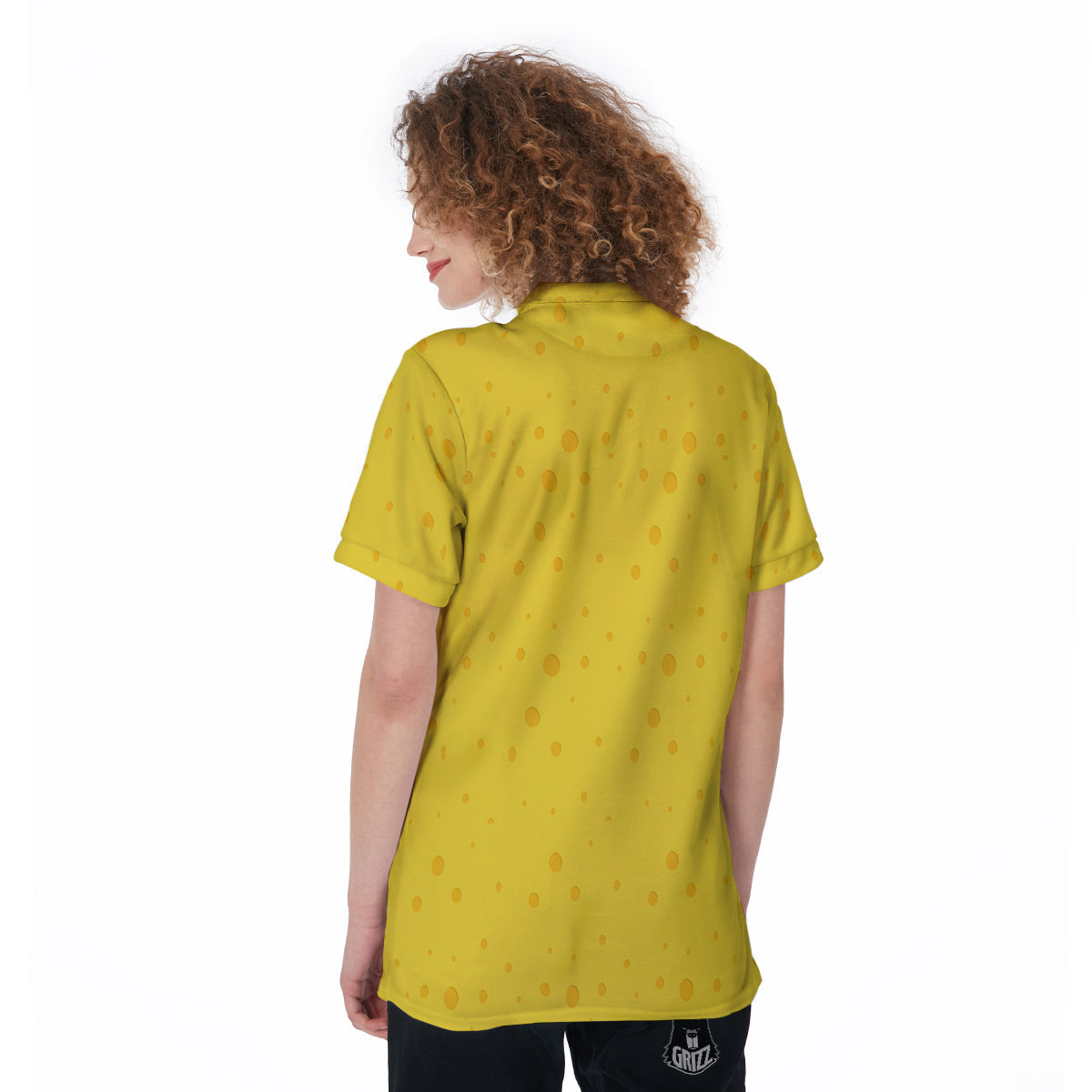 Cheese Yellow Print Pattern Women's Golf Shirts-grizzshop
