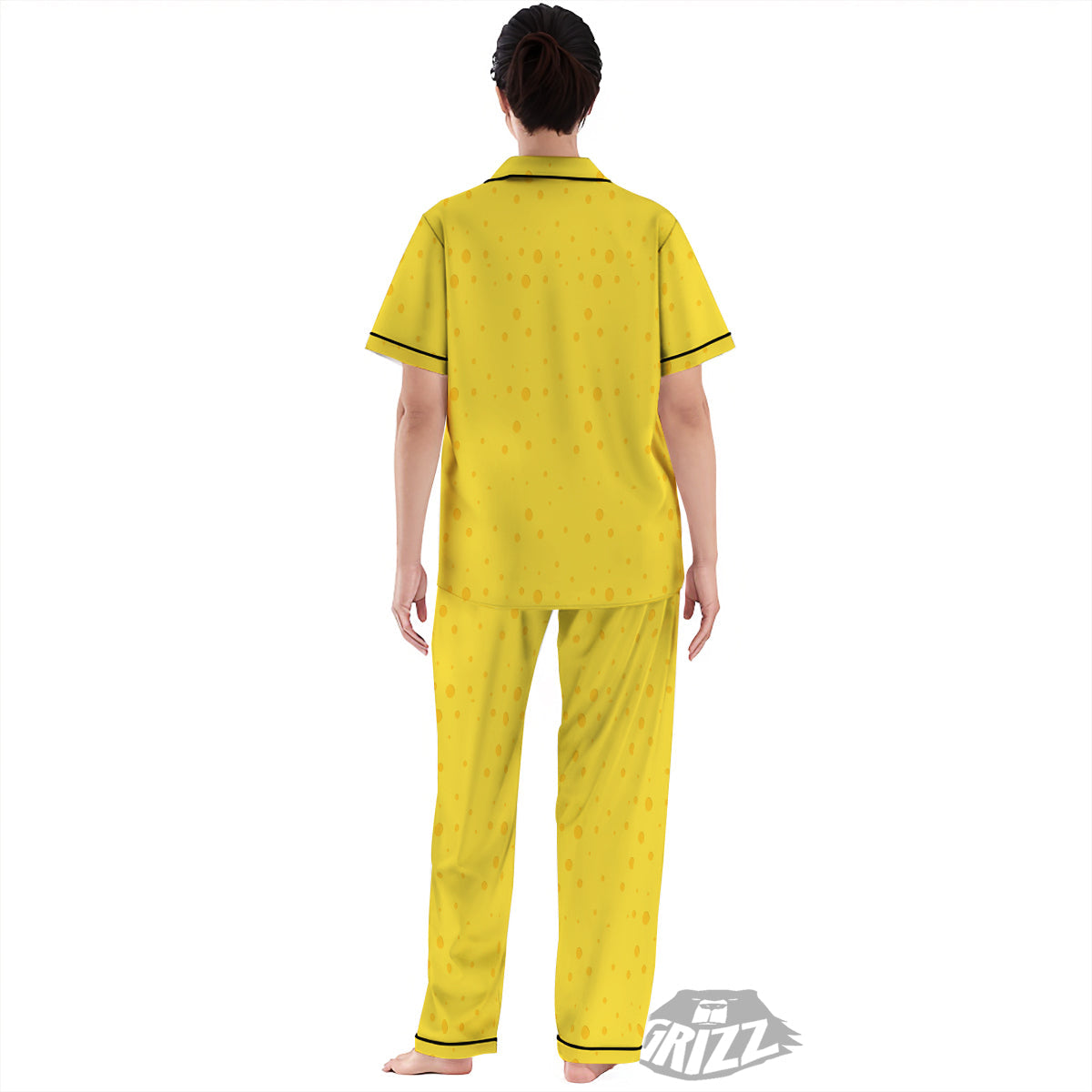 Cheese Yellow Print Pattern Women's Pajamas Set-grizzshop