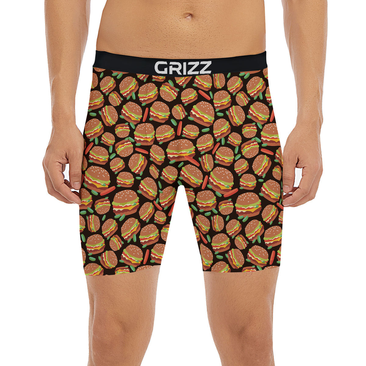 Cheeseburger Print Pattern Boxer Briefs-grizzshop
