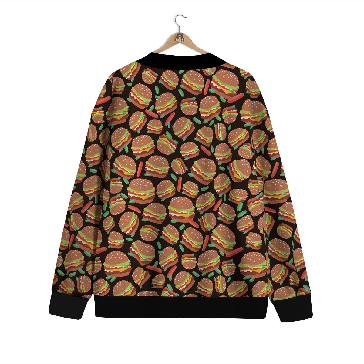 Cheeseburger Print Pattern Cardigan-grizzshop