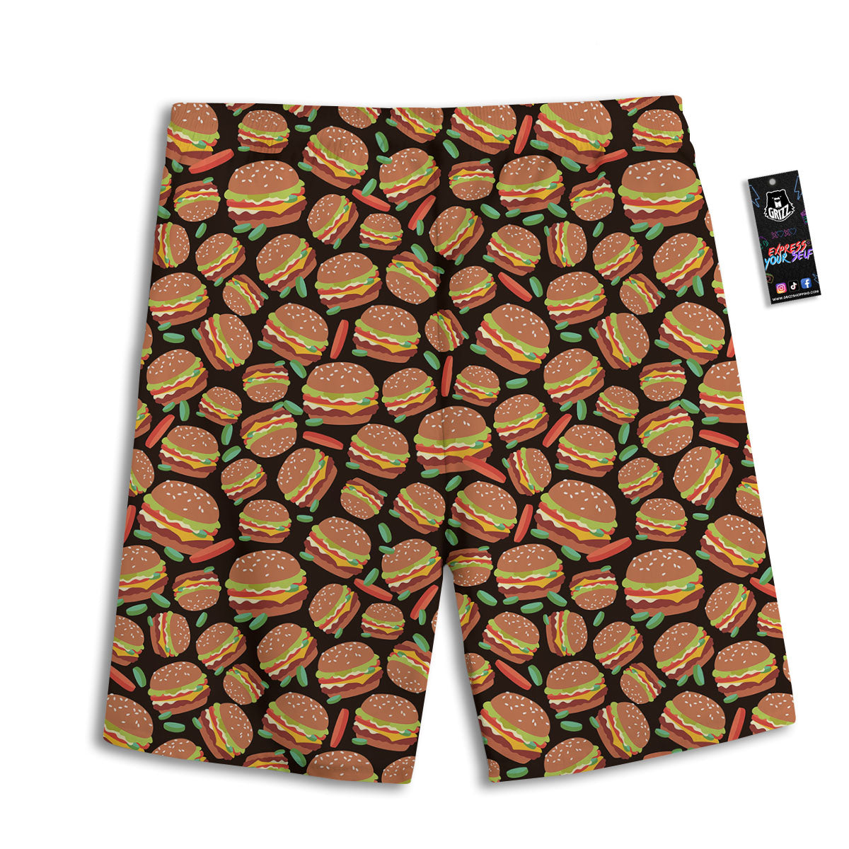 Cheeseburger Print Pattern Men's Athletic Shorts