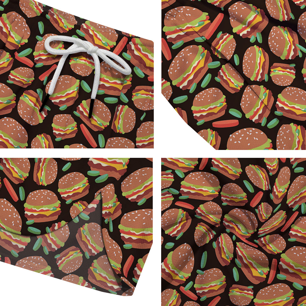 Cheeseburger Print Pattern Men's Running Shorts-grizzshop