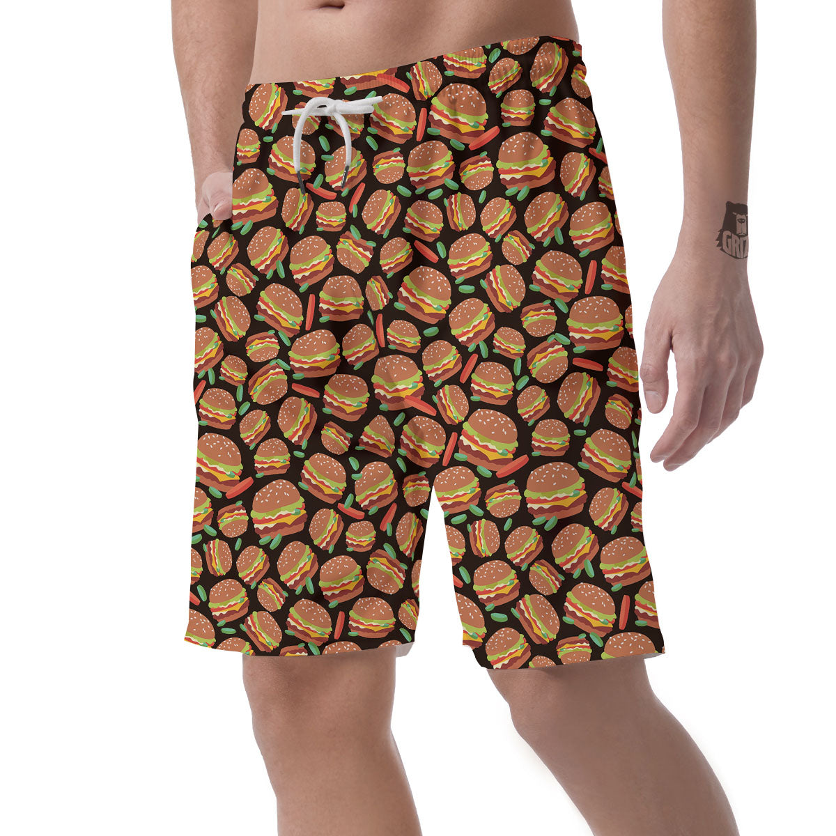 Cheeseburger Print Pattern Men's Shorts-grizzshop