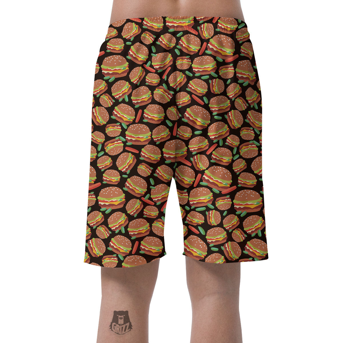 Cheeseburger Print Pattern Men's Shorts-grizzshop