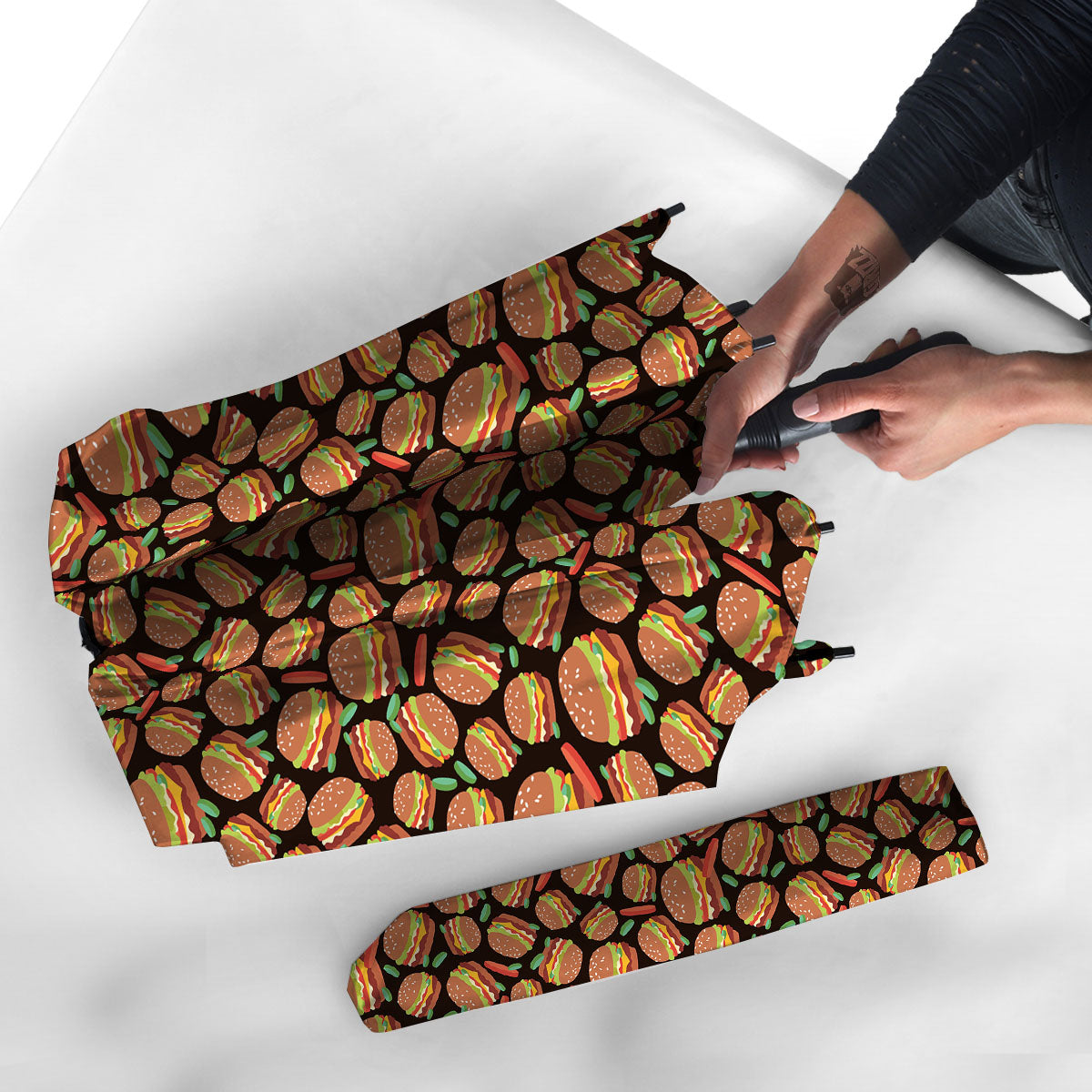 Cheeseburger Print Pattern Umbrella-grizzshop