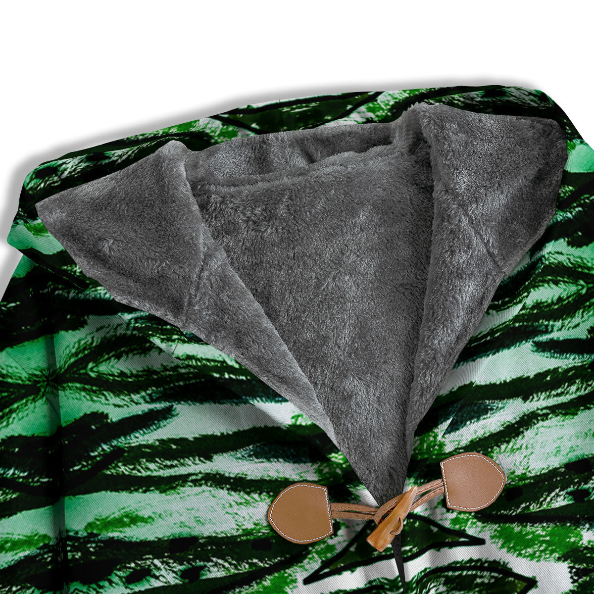 Cheetah Black And Green Print Men's Windbreaker Jacket-grizzshop