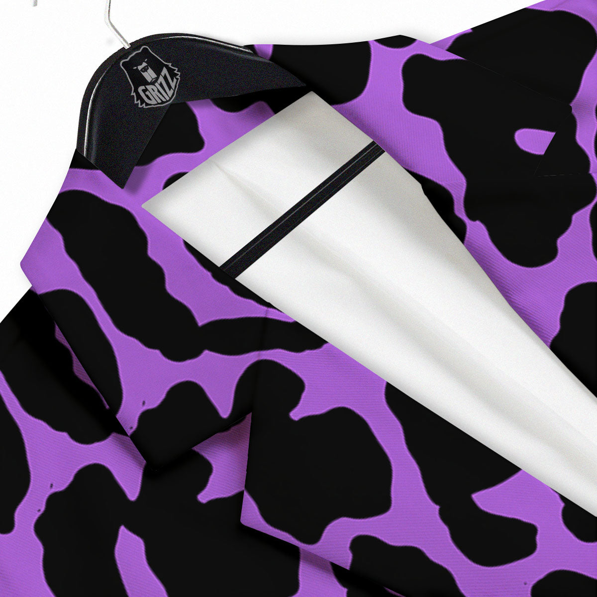 Cheetah Black And Purple Print Men's Sport Coat-grizzshop