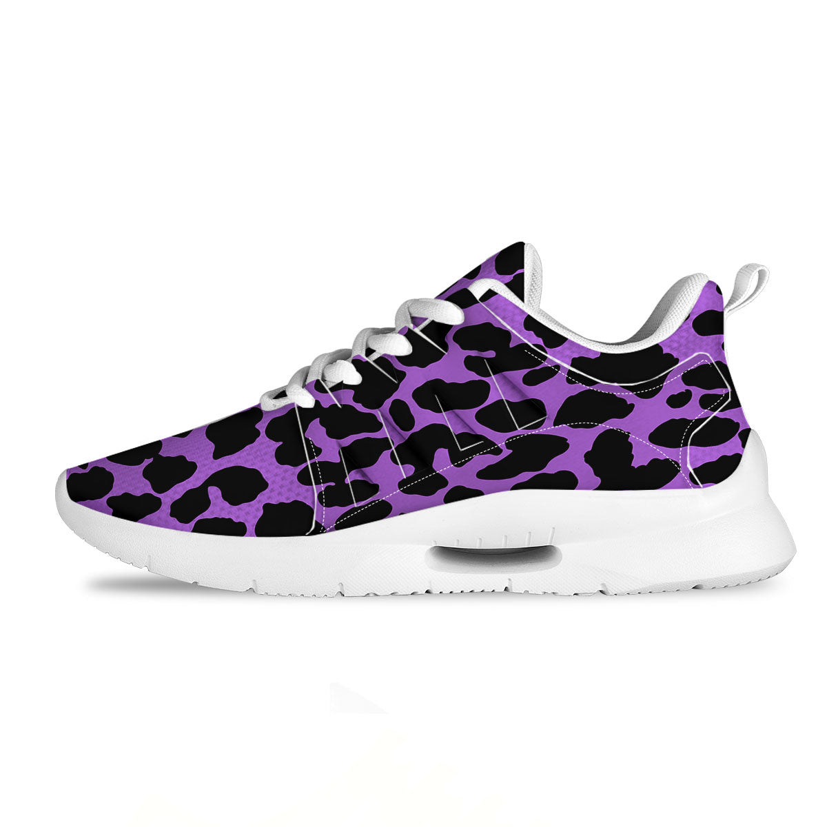 Cheetah Black And Purple Print Tennis Shoes-grizzshop