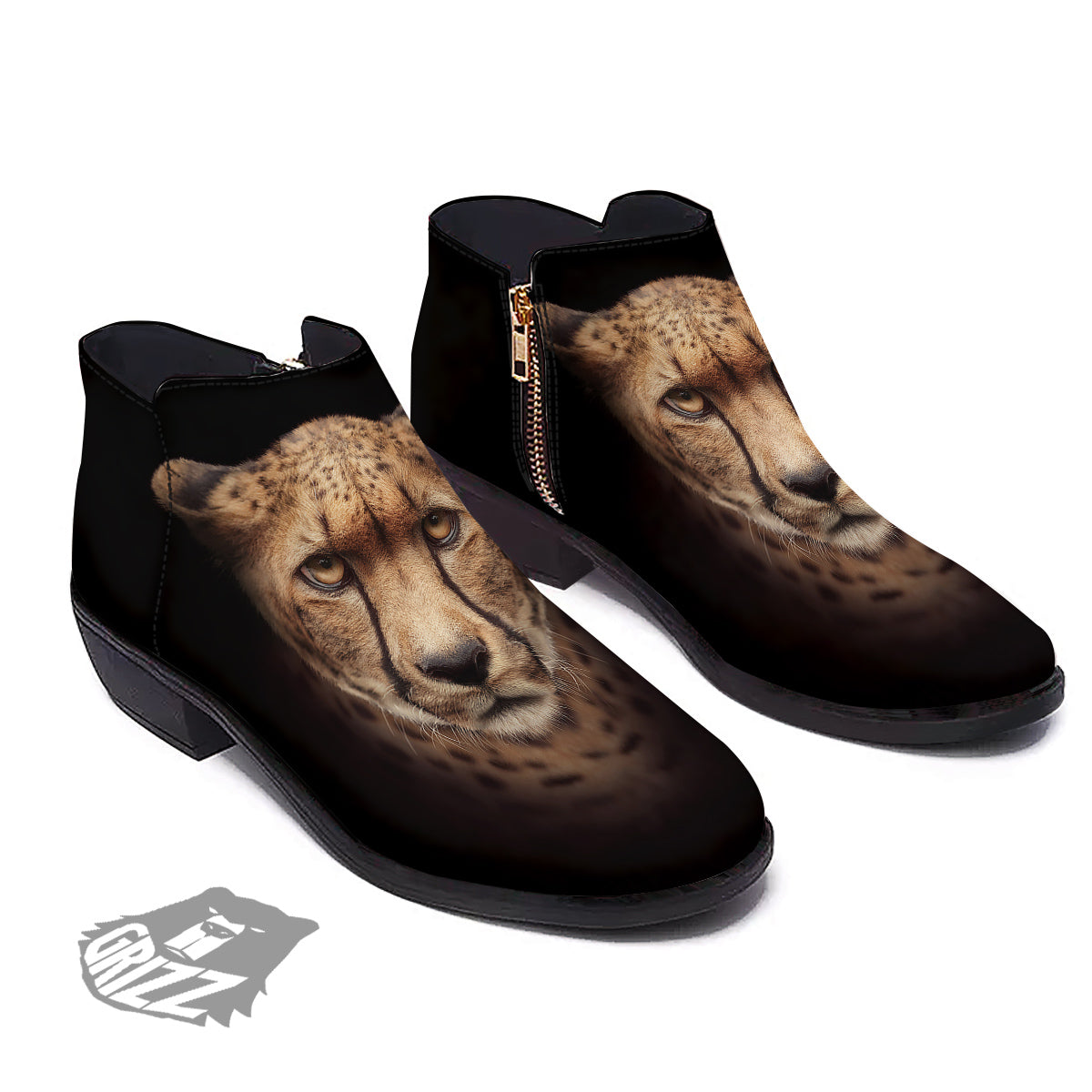 Cheetah Print Ankle Boots-grizzshop