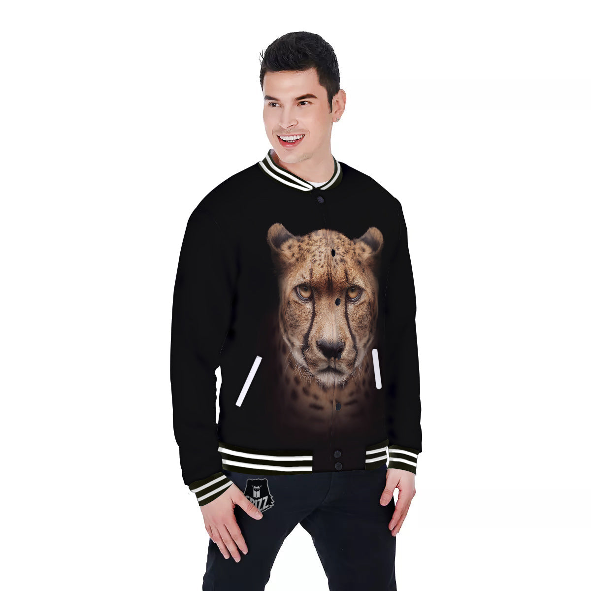 Cheetah Print Baseball Jacket-grizzshop