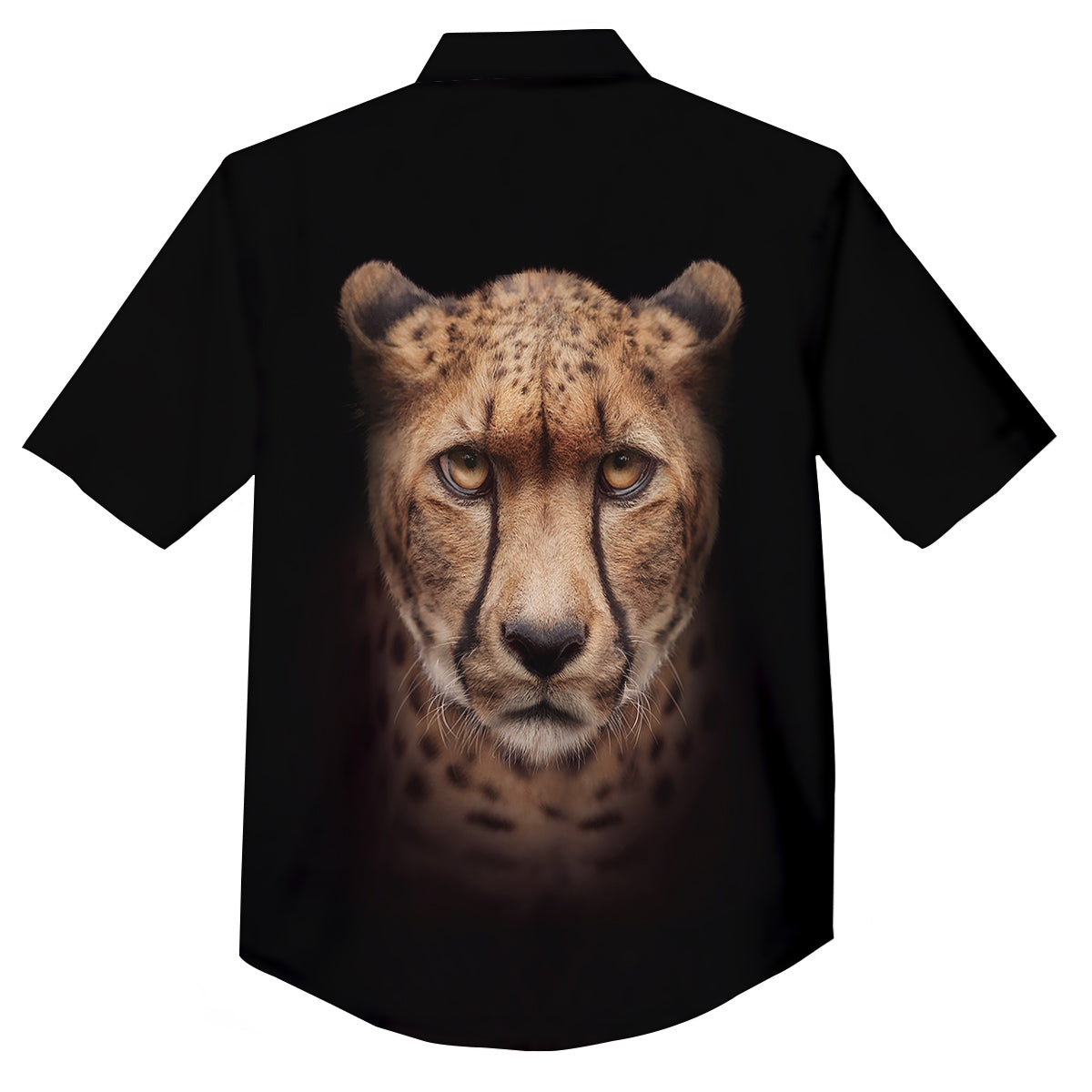 Cheetah Print Button Up Shirt-grizzshop