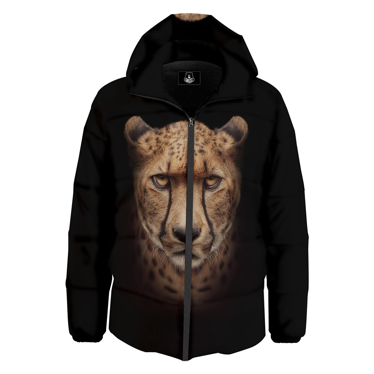 Cheetah Print Down Jacket-grizzshop