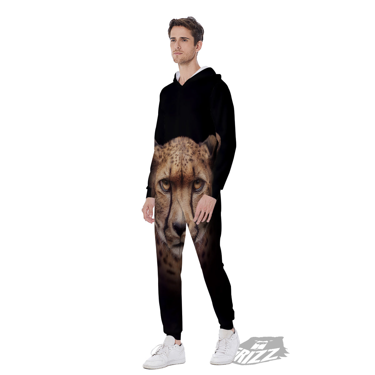 Cheetah Print Men's Jumpsuit-grizzshop