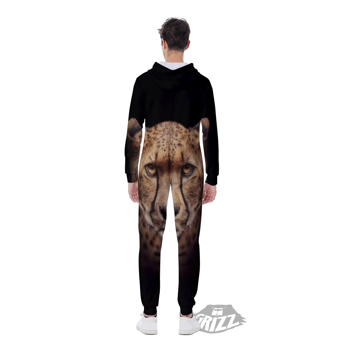 Cheetah Print Men's Jumpsuit-grizzshop