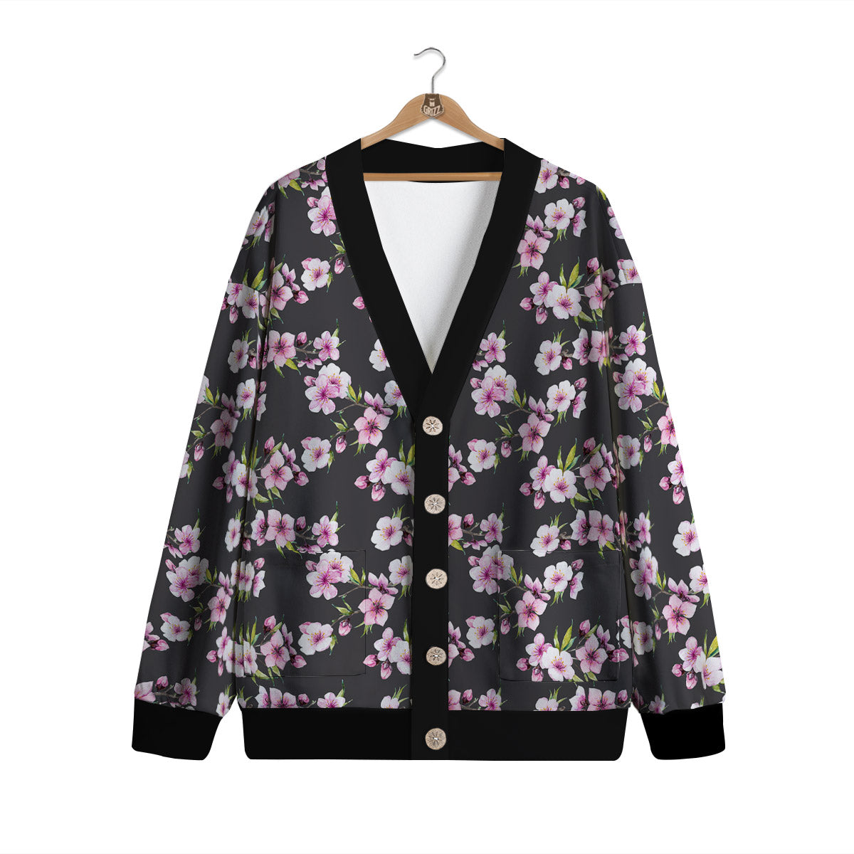 Cherry Blossom Chinese Print Pattern Cardigan-grizzshop