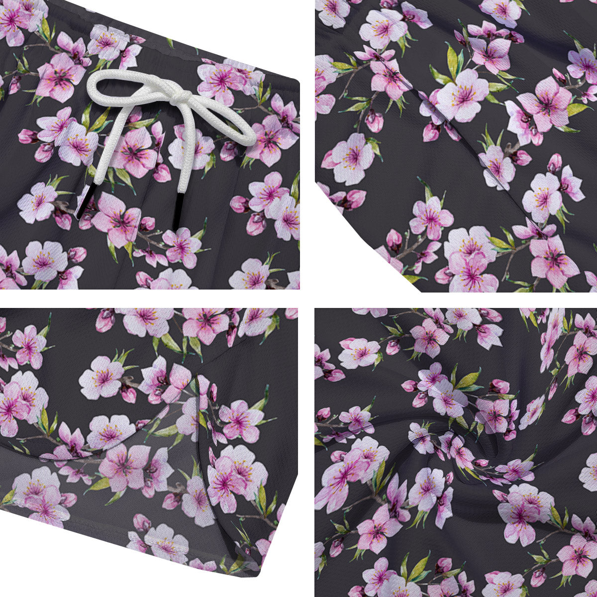 Cherry Blossom Chinese Print Pattern Men's Running Shorts-grizzshop