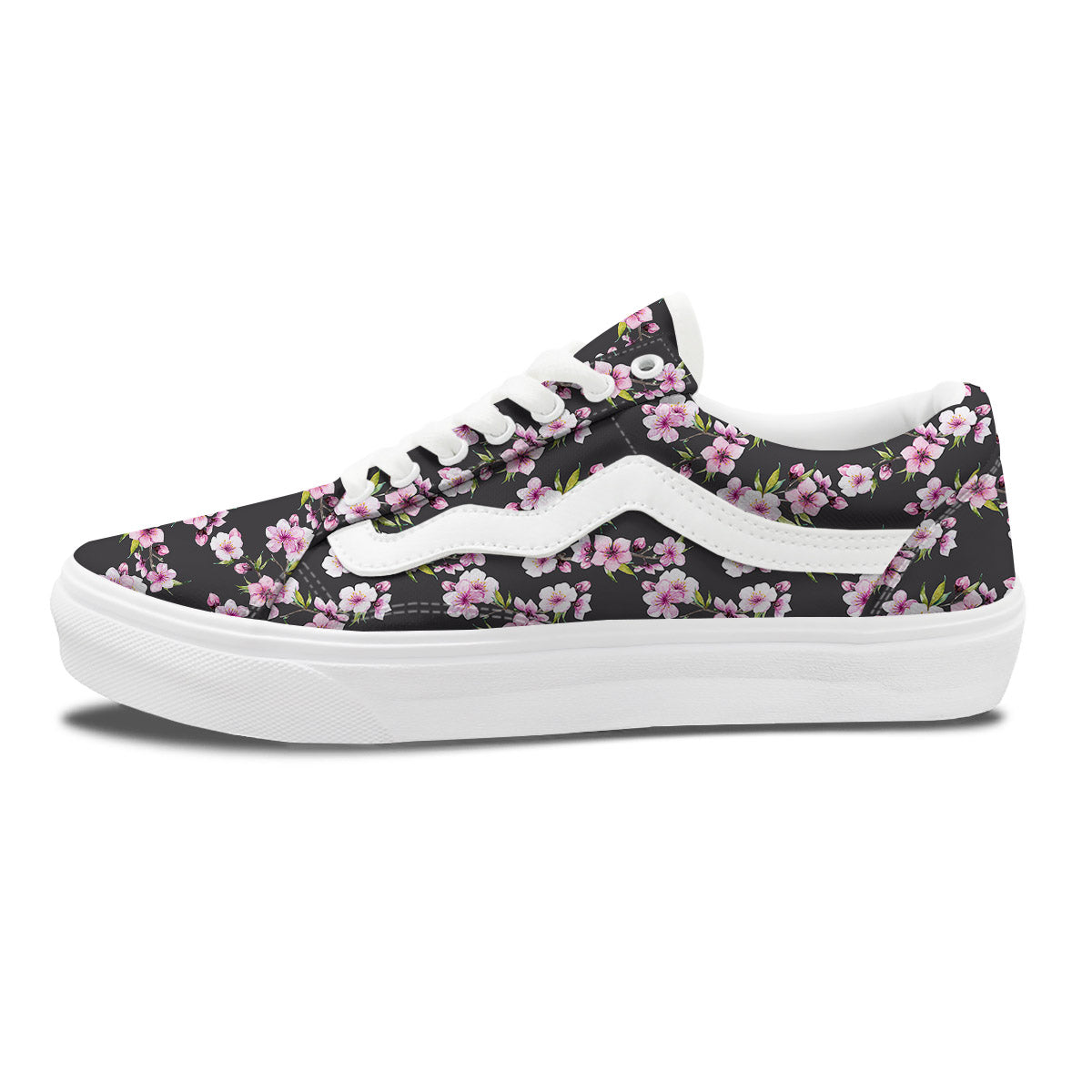Cherry Blossom Chinese Print Pattern Skate Shoes-grizzshop