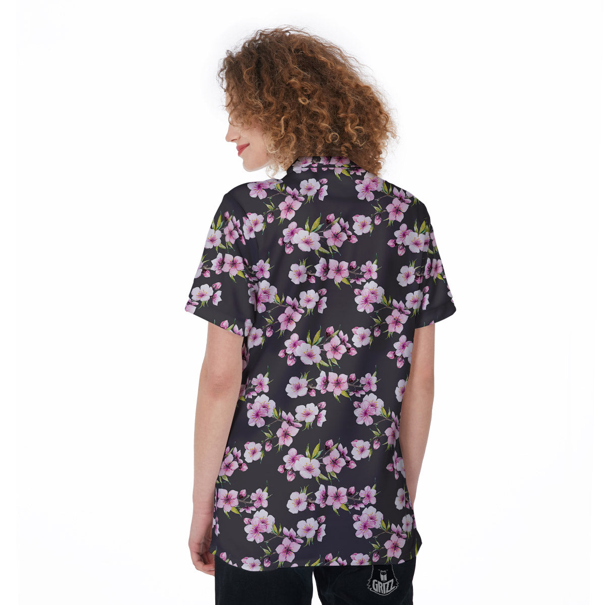 Cherry Blossom Chinese Print Pattern Women's Golf Shirts-grizzshop