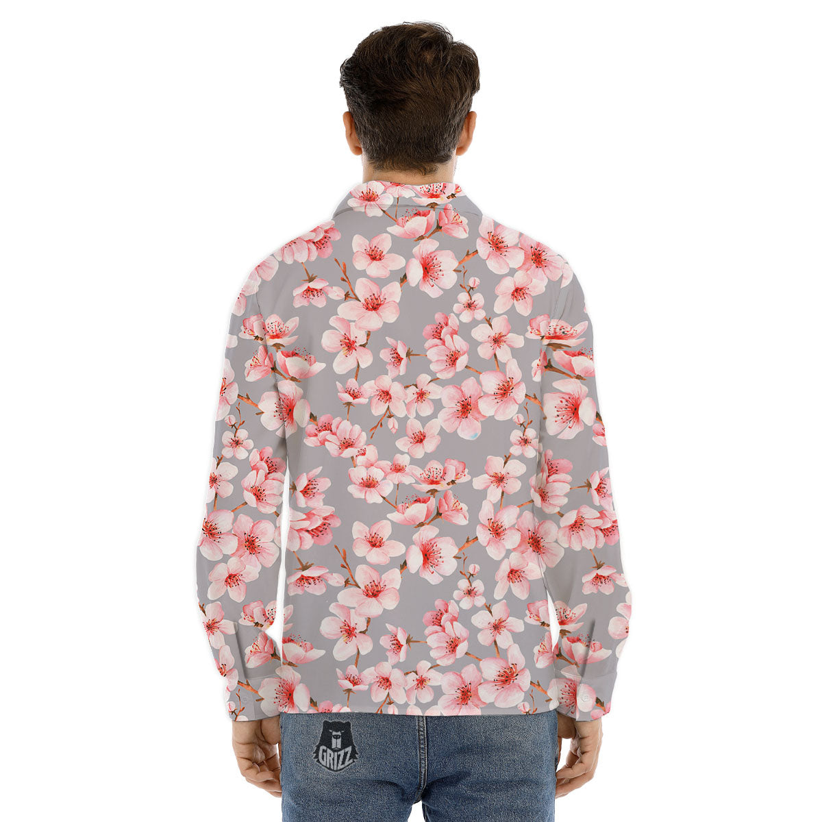 Cherry Blossom Japanese Print Pattern Men's Dress Shirts-grizzshop