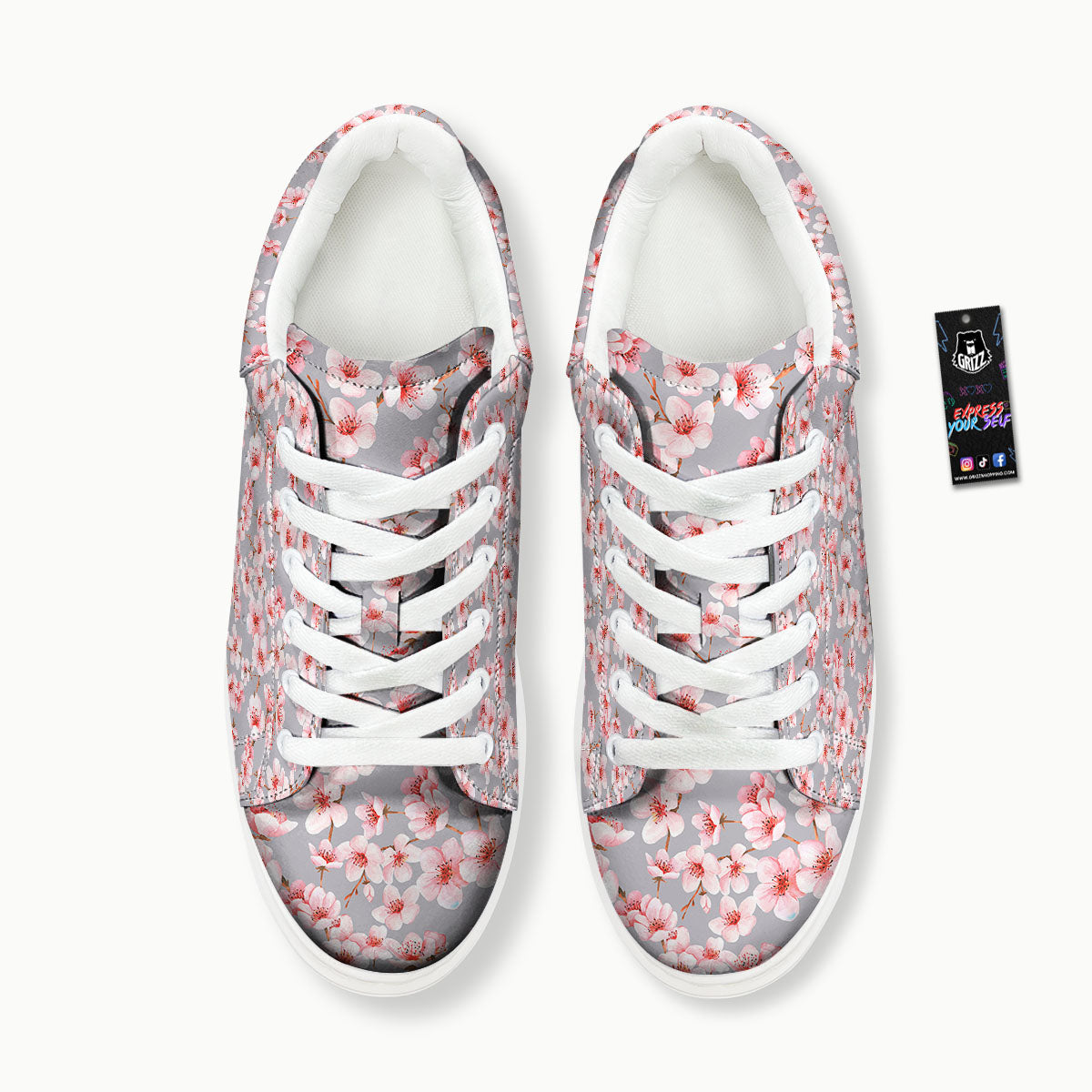 Cherry Blossom Japanese Print Pattern Platform Shoes-grizzshop