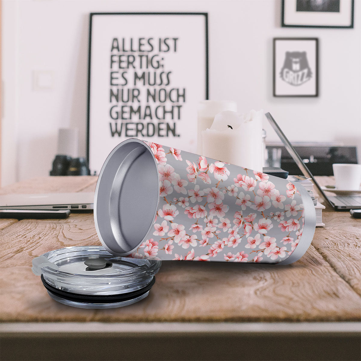 Cherry Blossom Japanese Print Pattern Tumbler-grizzshop