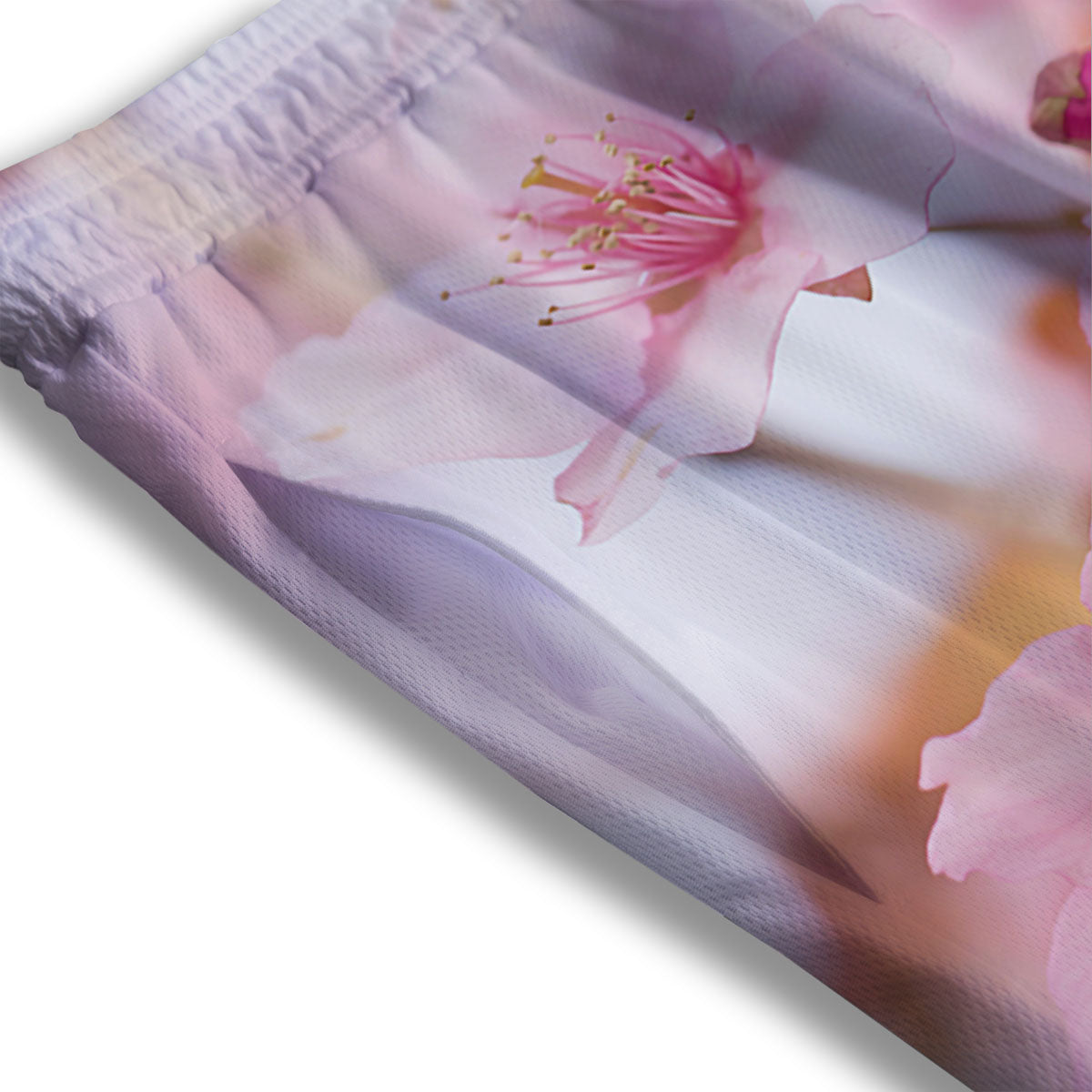 Cherry Blossom Pink Print Mesh Shorts