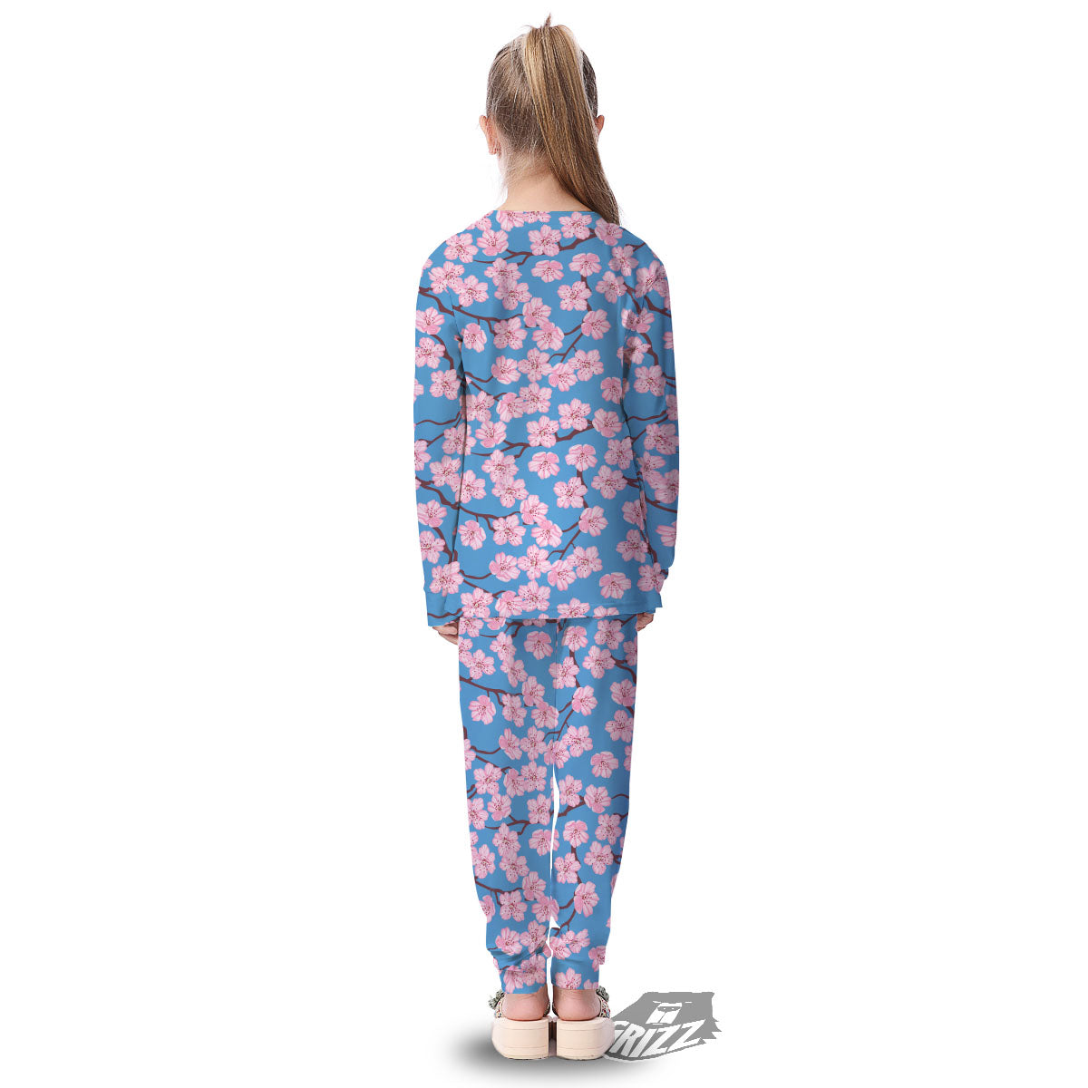 Cherry Blossom Pink Print Pattern Kid's Pajamas-grizzshop