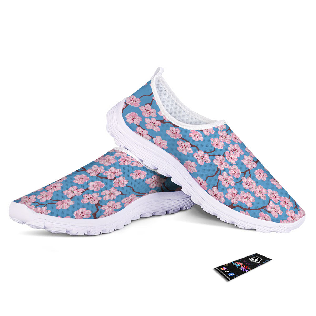 Cherry Blossom Pink Print Pattern Nurse Shoes-grizzshop