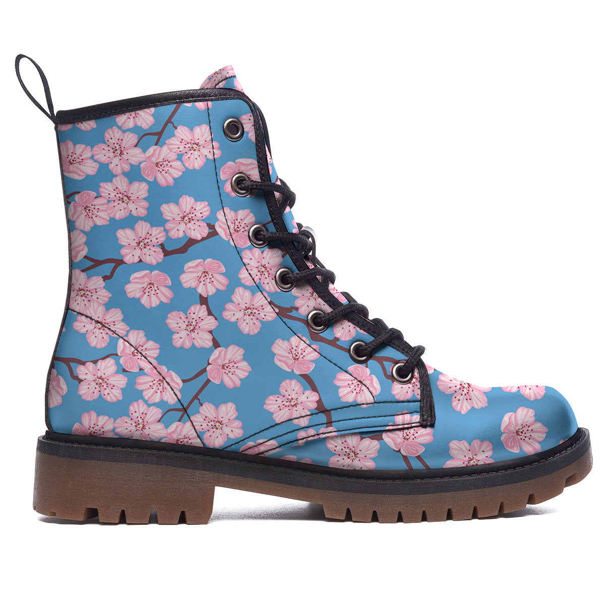 Cherry Blossom Pink Print Pattern Work Boots-grizzshop
