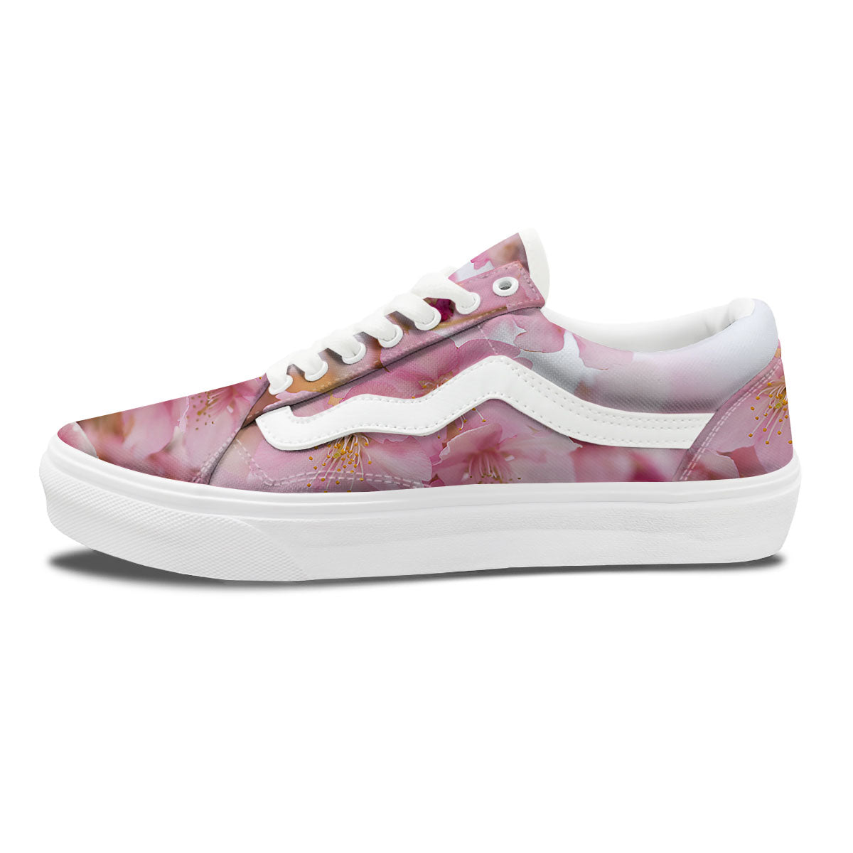 Cherry Blossom Pink Print Skate Shoes-grizzshop