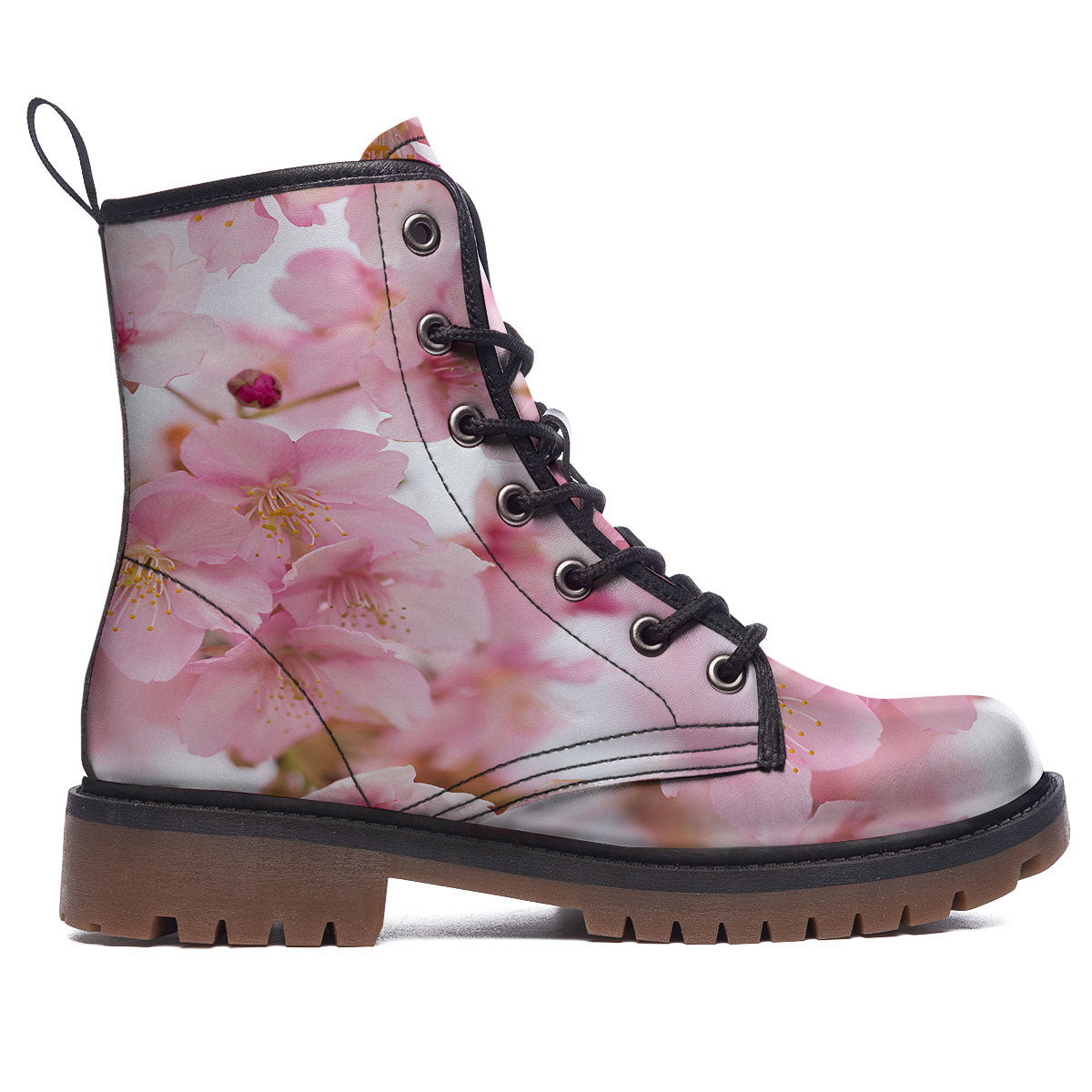 Cherry Blossom Pink Print Work Boots-grizzshop