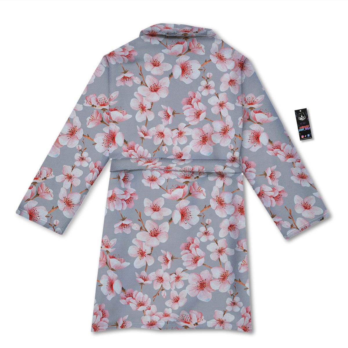 Cherry Blossom Pink Sakura Print Pattern Bathrobe-grizzshop