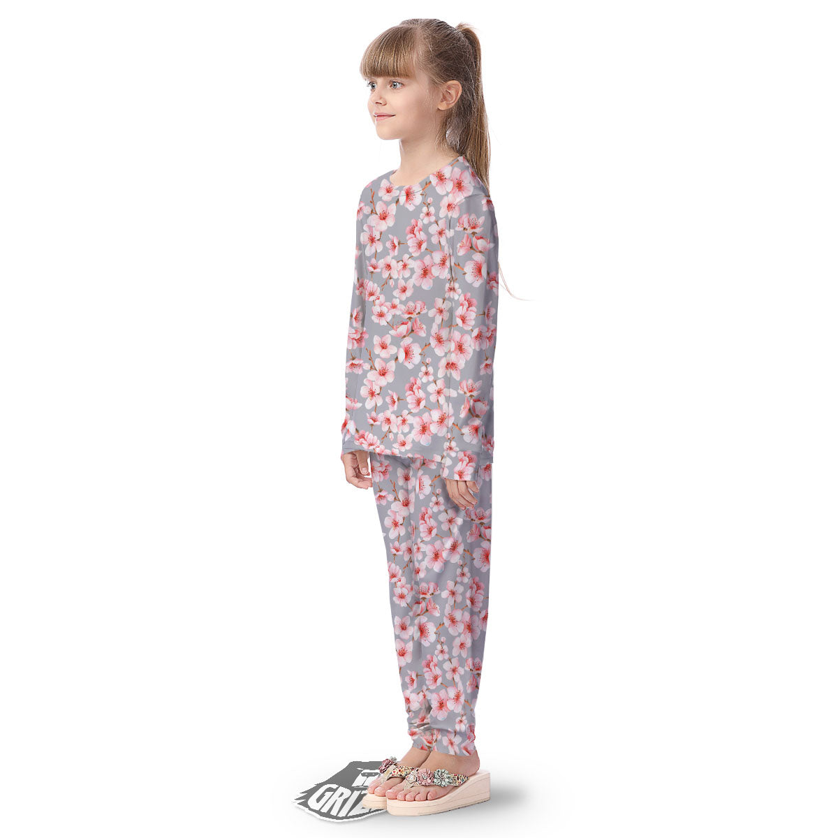 Cherry Blossom Pink Sakura Print Pattern Kid's Pajamas-grizzshop
