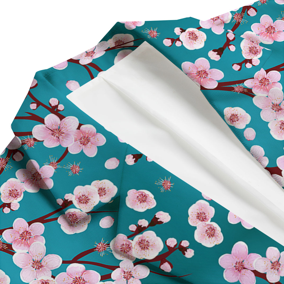 Cherry Blossom Print Men's Blazer-grizzshop