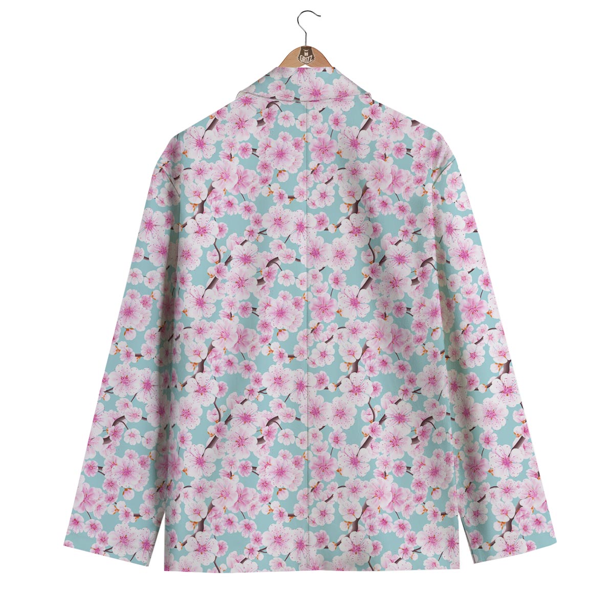 Cherry Blossom Sakura Blue Men's Blazer-grizzshop