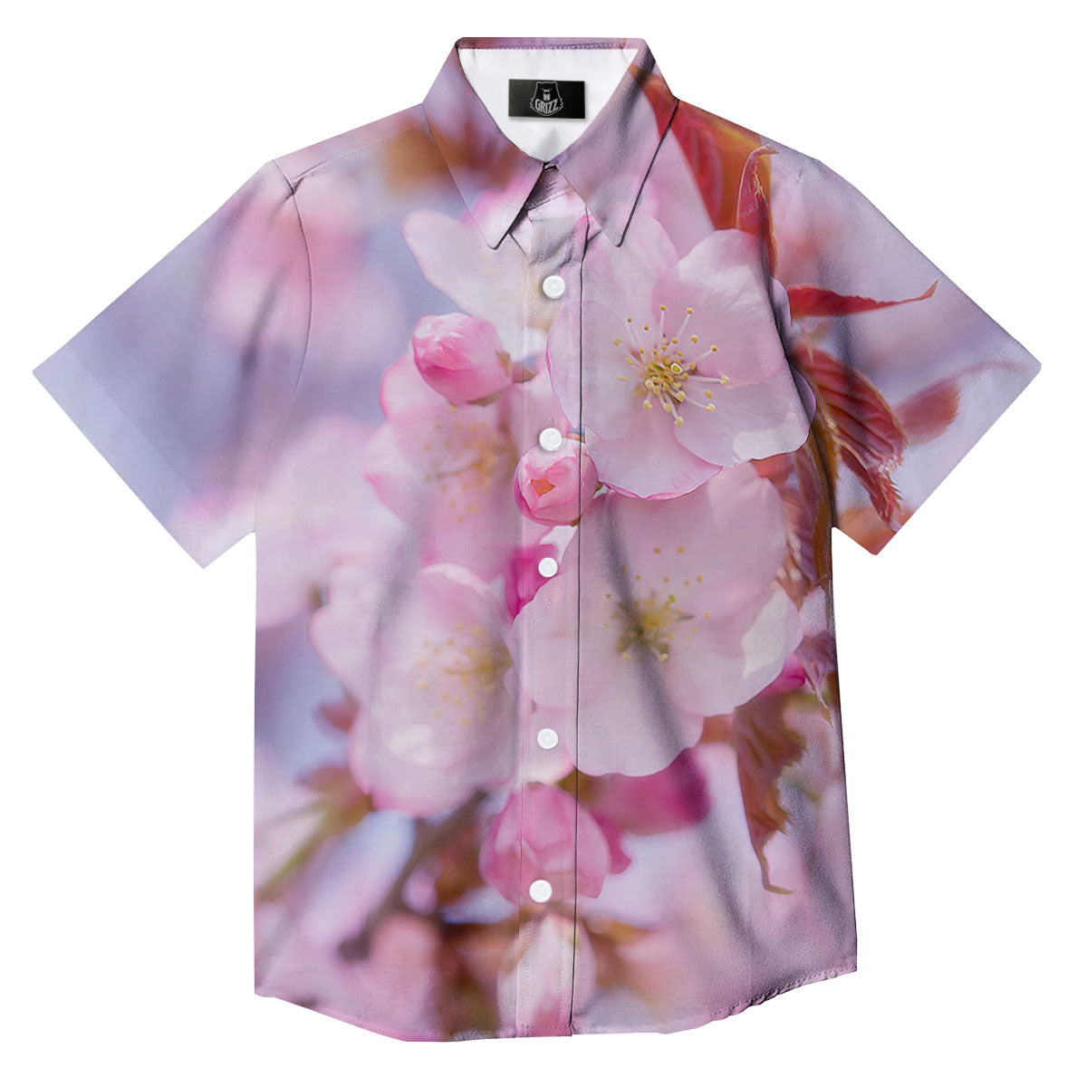 Cherry Blossom Sakura Flower Print Button Up Shirt-grizzshop
