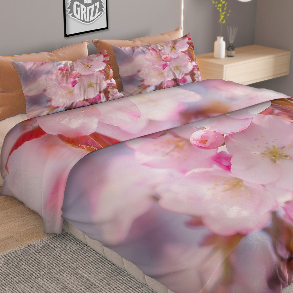 Candy Cane Xmas Print Pattern Duvet Cover Bedding Set